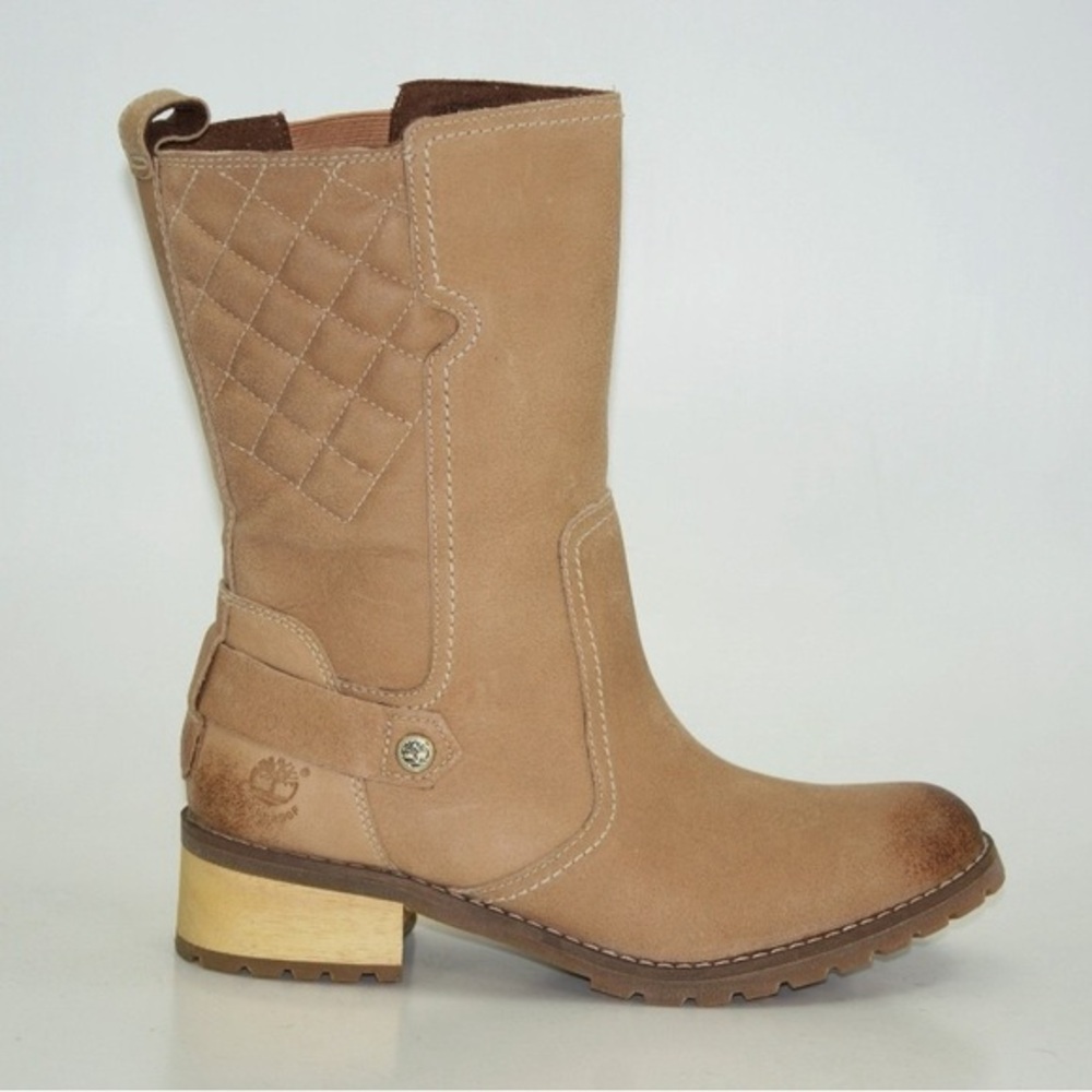 Timberland Waterproof Apley Boho Lug Sole Burnished Leather Boots Wooden Heel